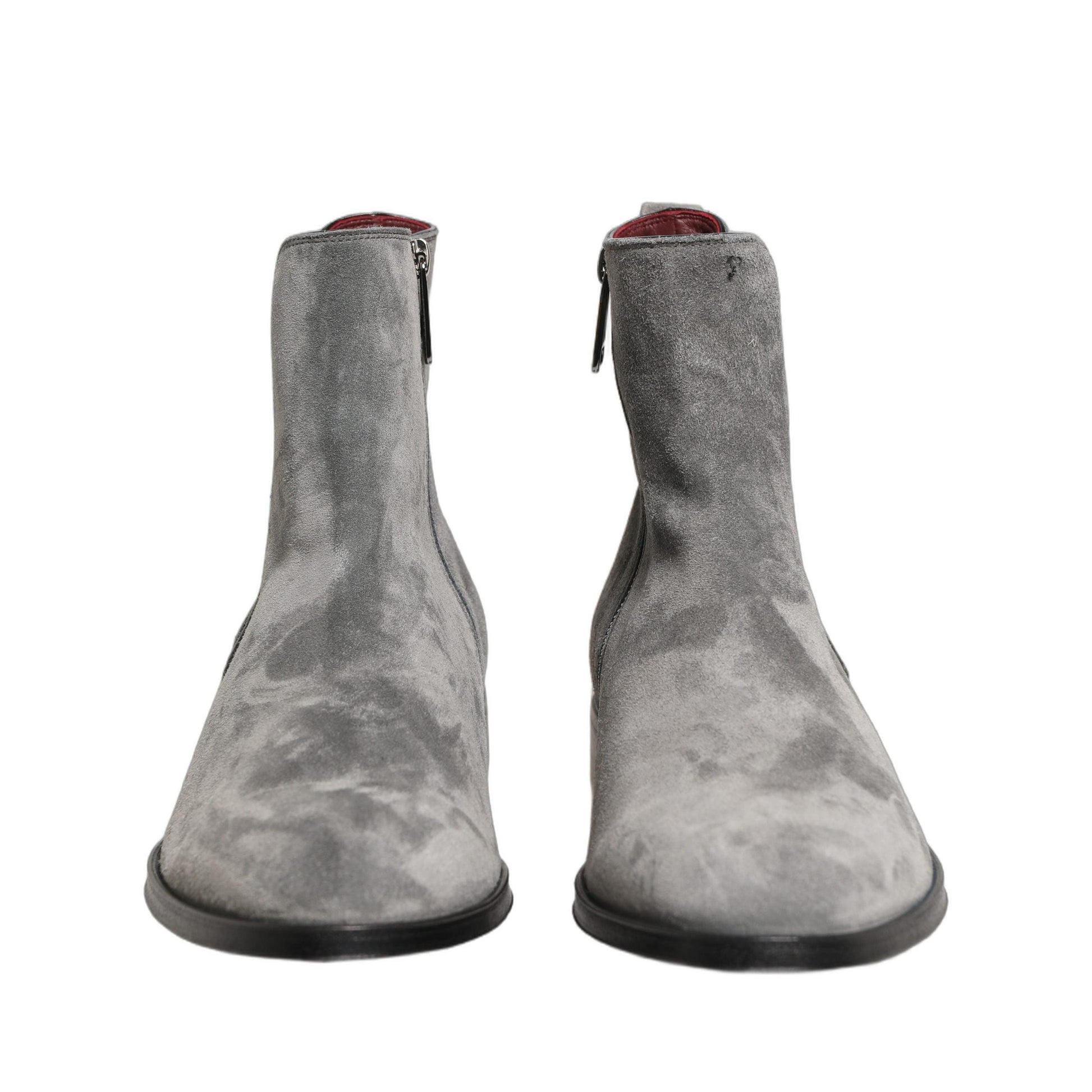 Dolce & Gabbana Gray Suede Leather Chelsea Boots Shoes