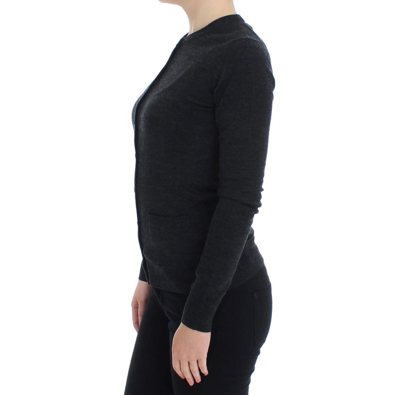Dolce & Gabbana Gray Wool Button Cardigan Sweater