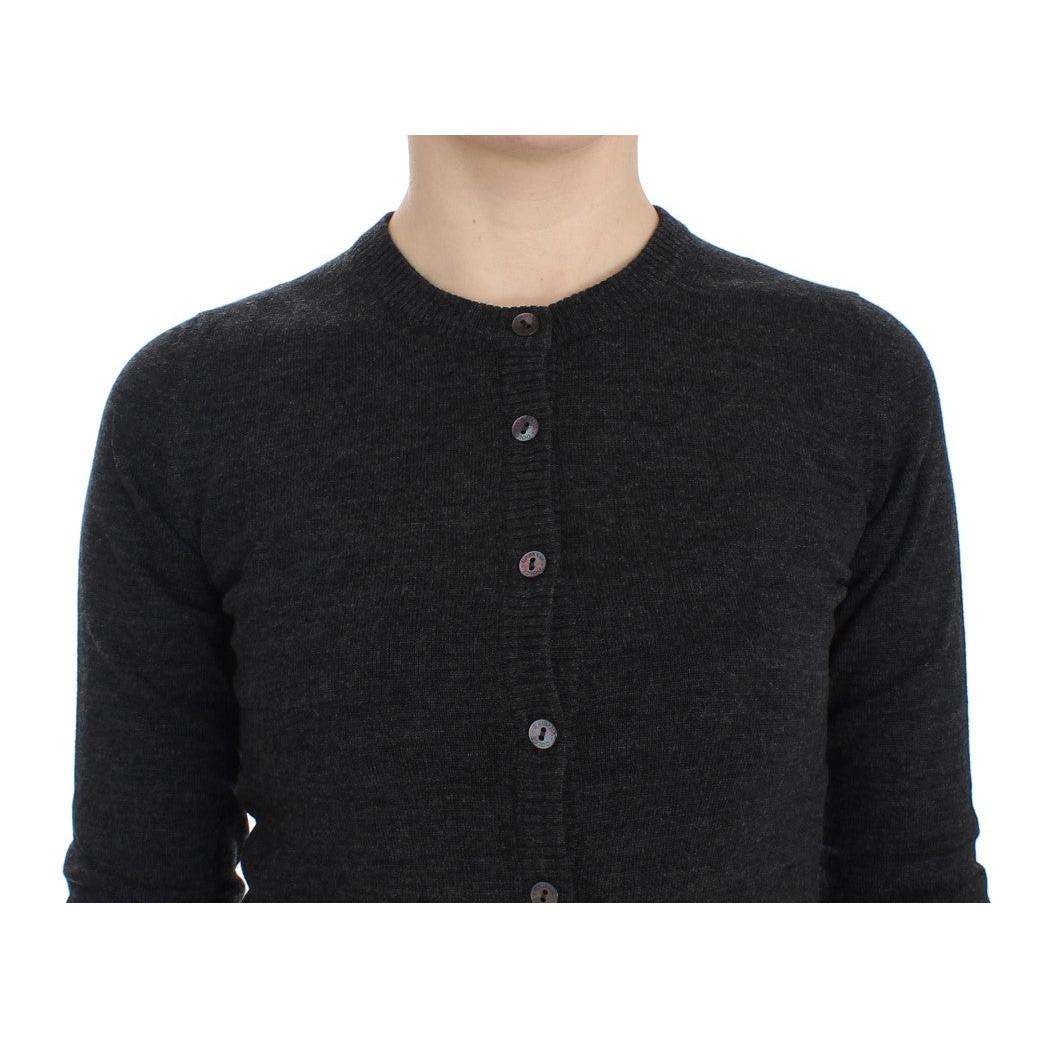 Dolce & Gabbana Gray Wool Button Cardigan Sweater