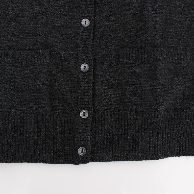 Dolce & Gabbana Gray Wool Button Cardigan Sweater