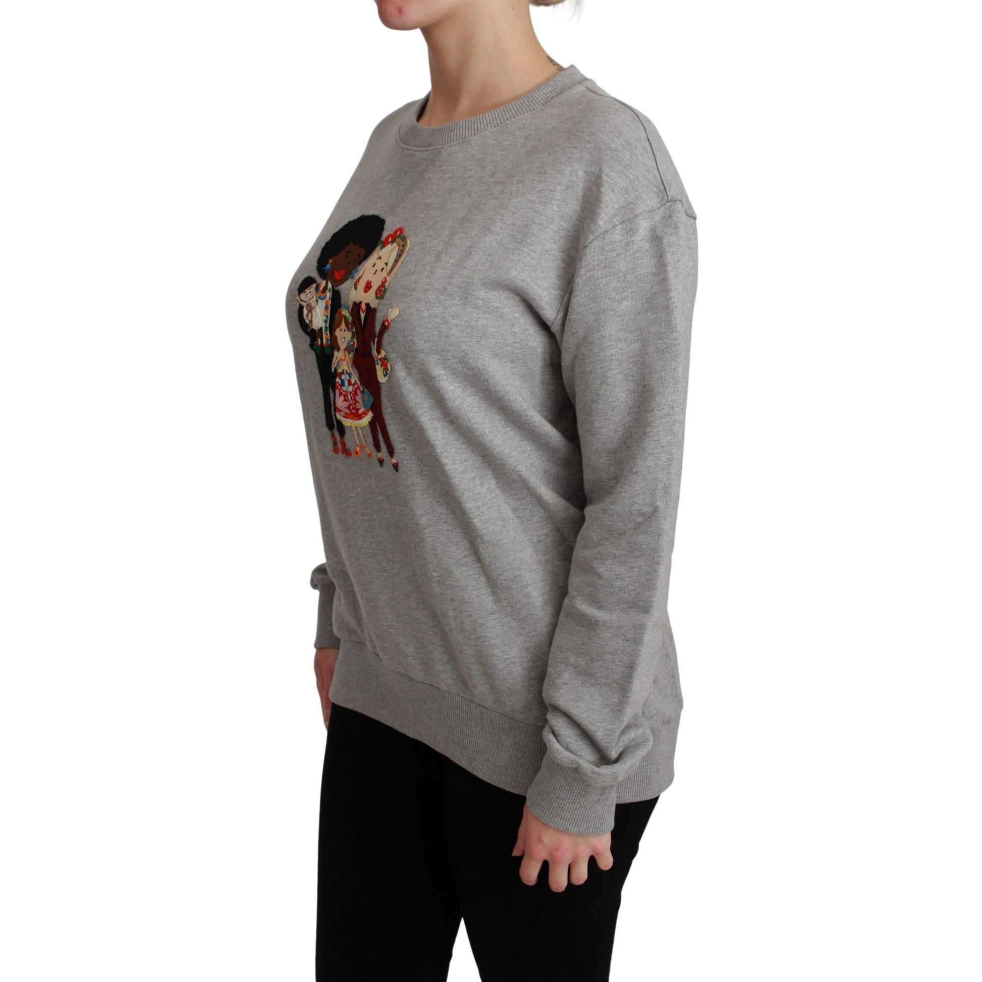 Dolce & Gabbana Gray #dgfamily Cotton Pullover Sweater