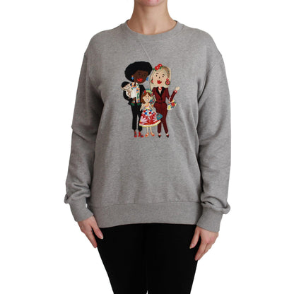 Dolce & Gabbana Gray #dgfamily Cotton Pullover Sweater