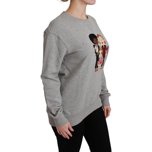 Dolce & Gabbana Gray #dgfamily Cotton Pullover Sweater