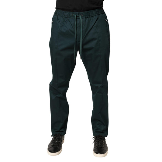 Dolce & Gabbana Green Cotton Skinny Men Jogger Trouser Pants