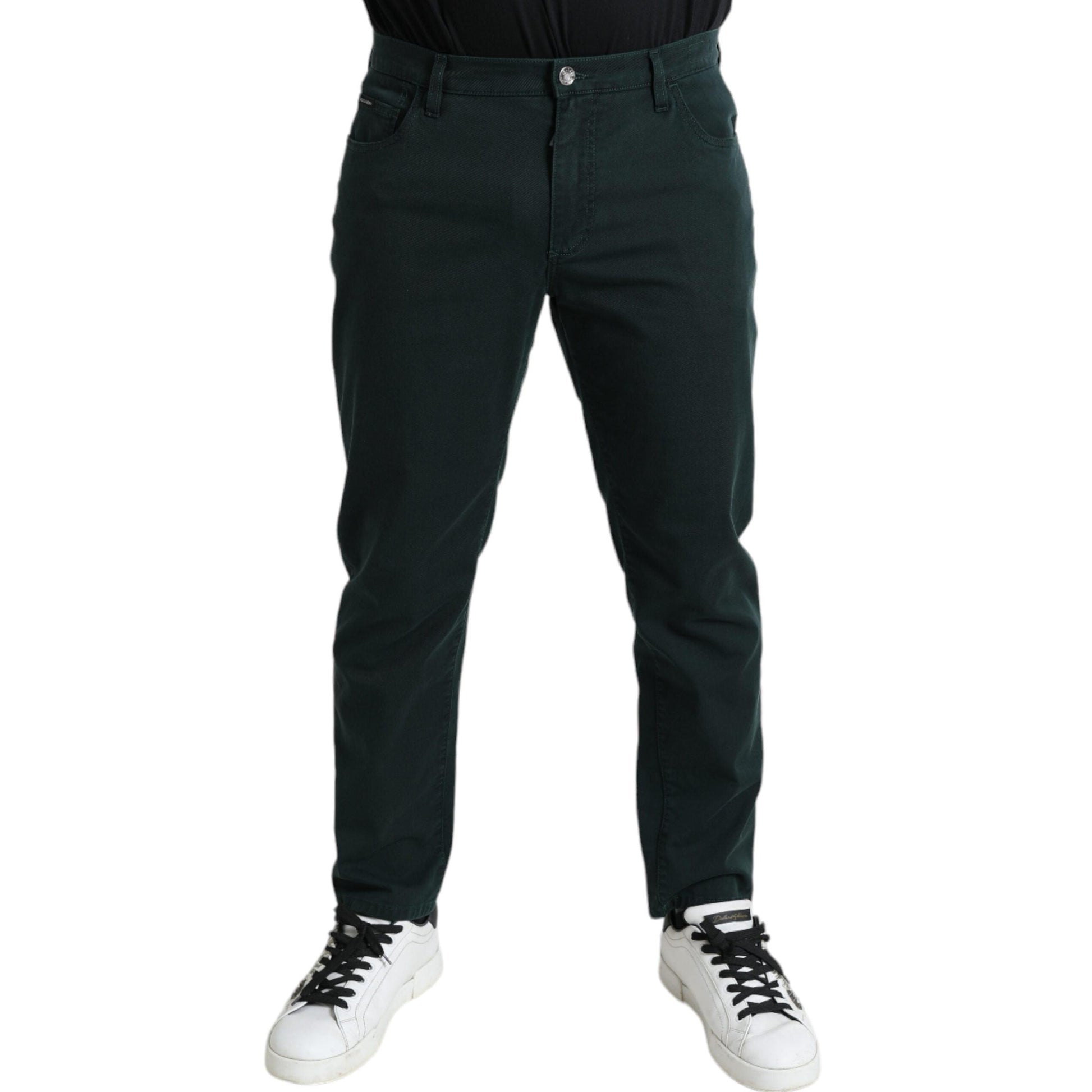 Dolce & Gabbana Green Cotton Stretch Skinny Men Denim Jeans