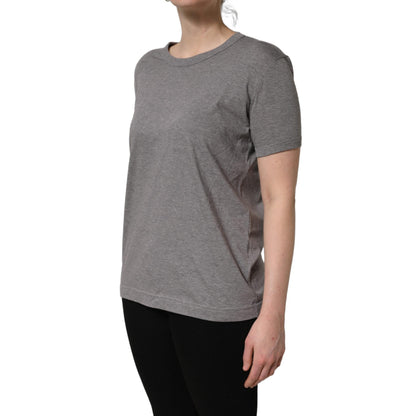 Dolce & Gabbana Grey Cotton Short Sleeves Crew Neck T-shirt