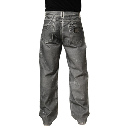 Dolce & Gabbana Grey Washed Mid Waist Straight Denim Jeans