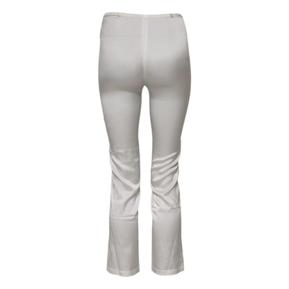 Dolce & Gabbana Ivory Silk Tapered High Waist Pants