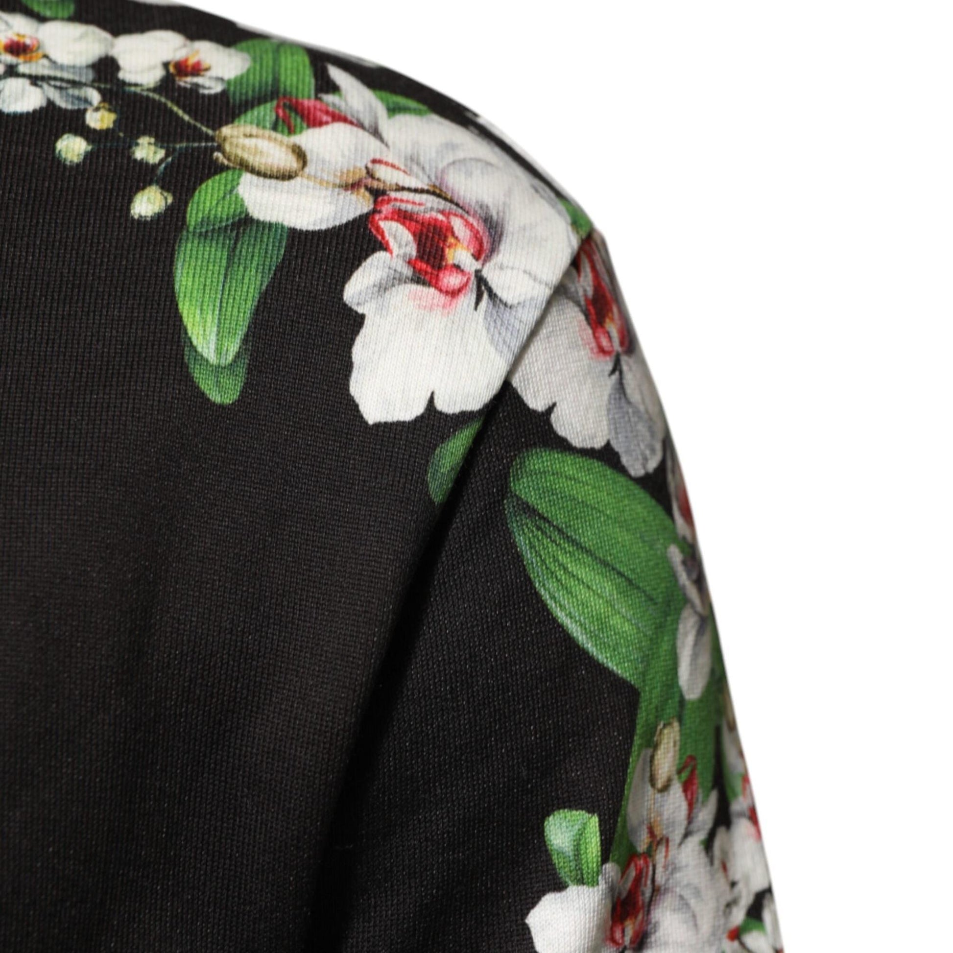 Dolce & Gabbana KING Black Orchid Floral Crown Logo Hoodie Sweater