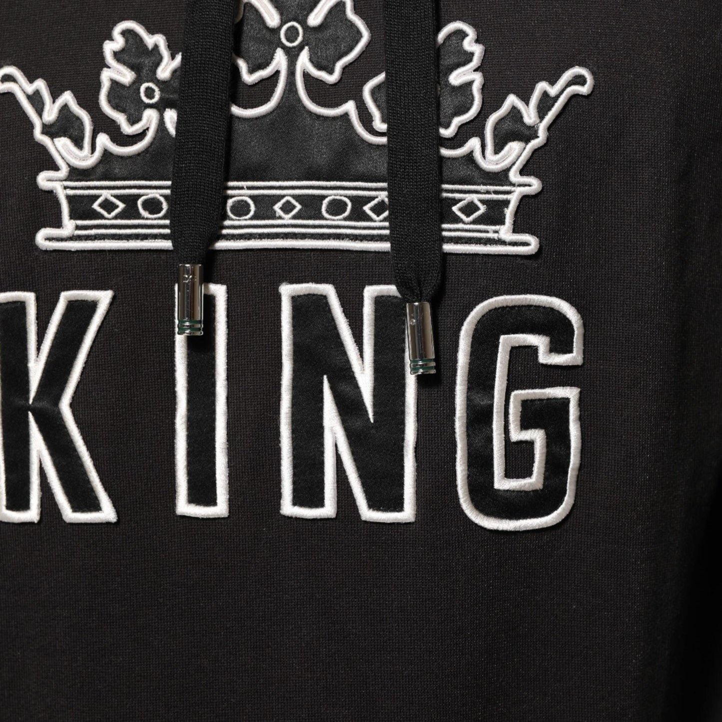 Dolce & Gabbana KING Black Orchid Floral Crown Logo Hoodie Sweater