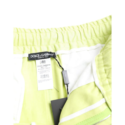 Dolce & Gabbana Light Green Cotton Men Cargo Bermuda Shorts