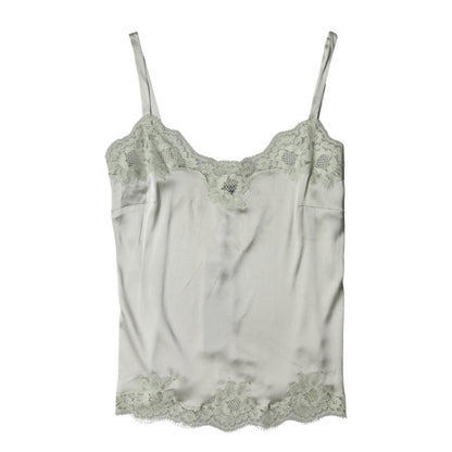 Dolce & Gabbana Light Green Floral Lace Lingerie Top Underwear