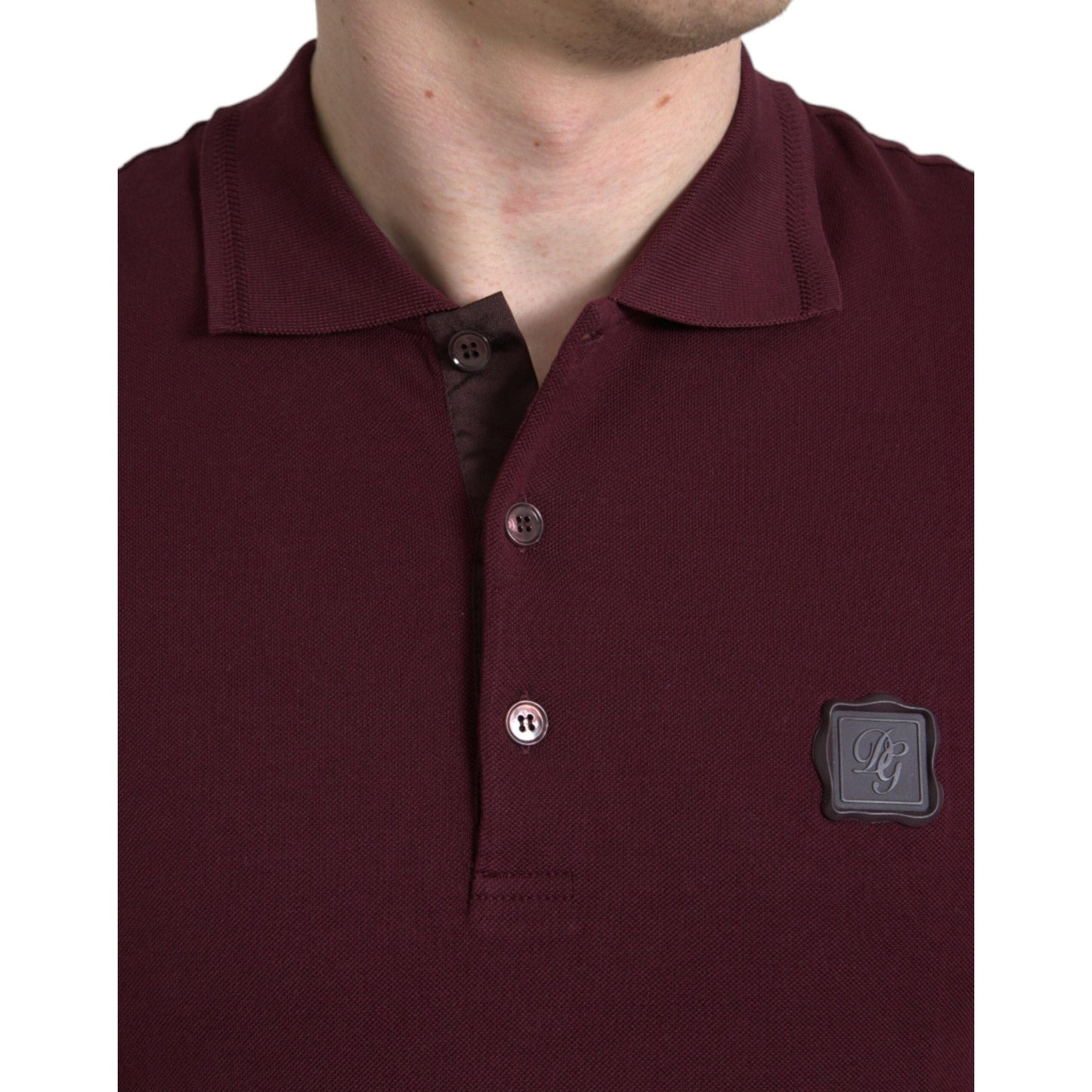 Dolce & Gabbana Maroon Collared Short Sleeves Polo T-shirt