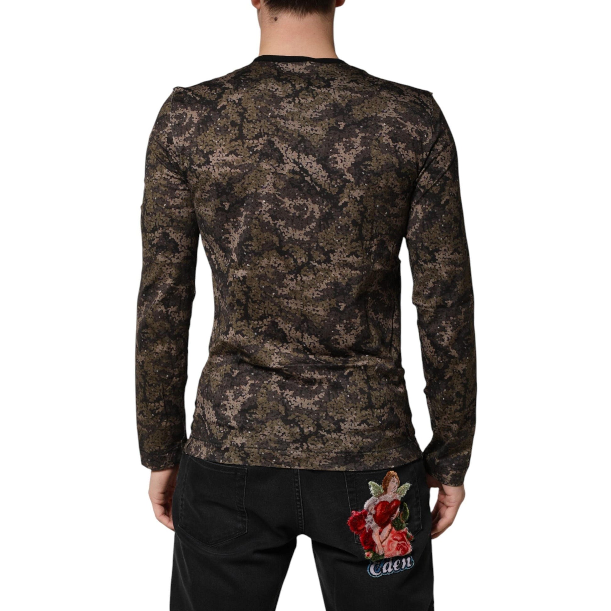 Dolce & Gabbana Multicolor Camouflage Long Sleeves T-shirt