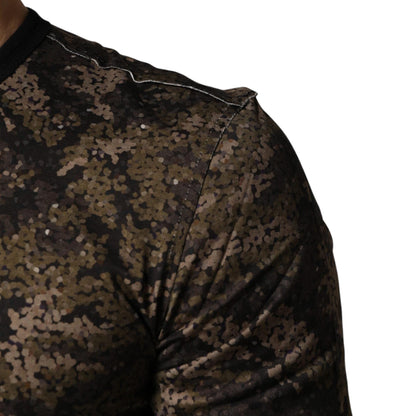 Dolce & Gabbana Multicolor Camouflage Long Sleeves T-shirt