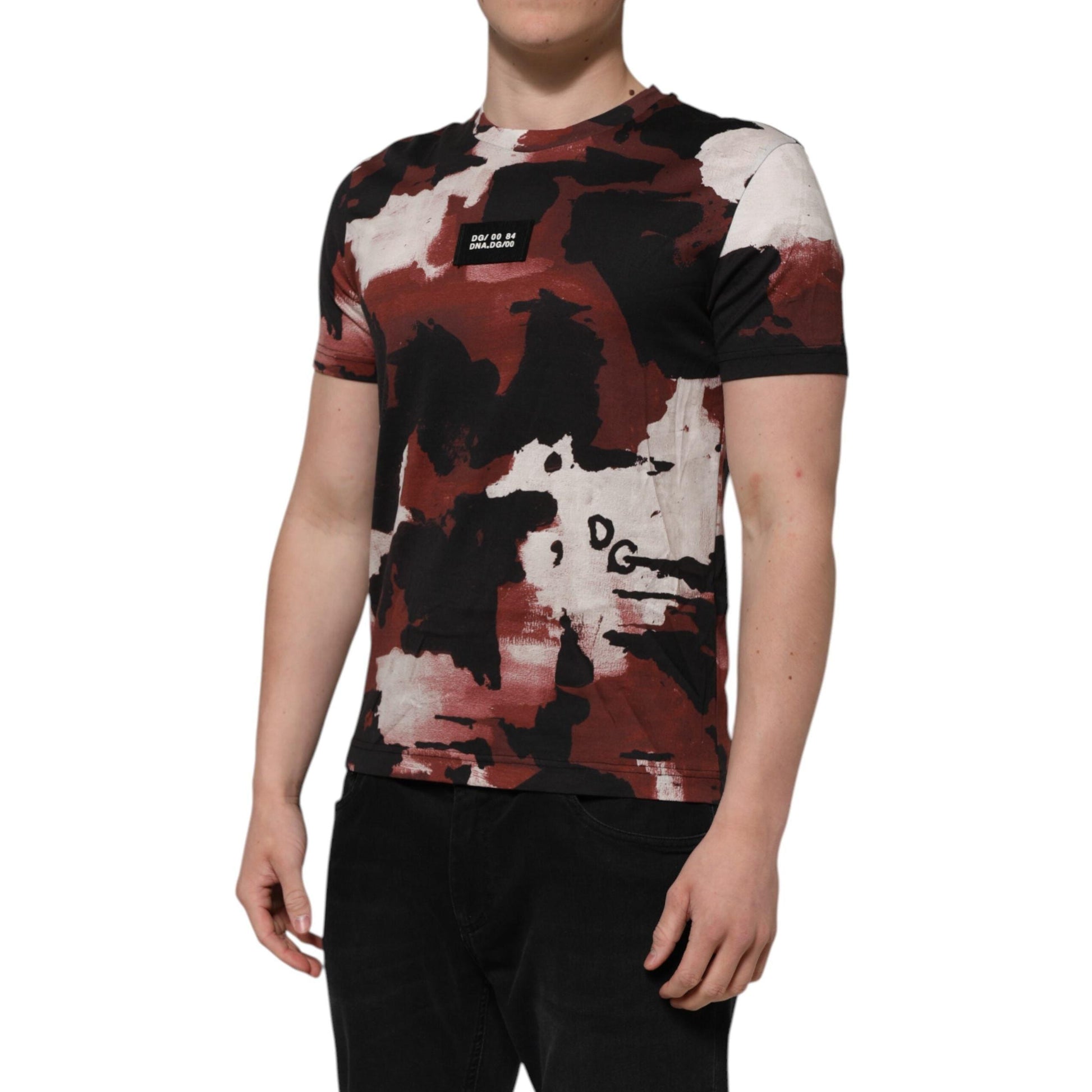 Dolce & Gabbana Multicolor Camouflage Men Crew Neck T-shirt