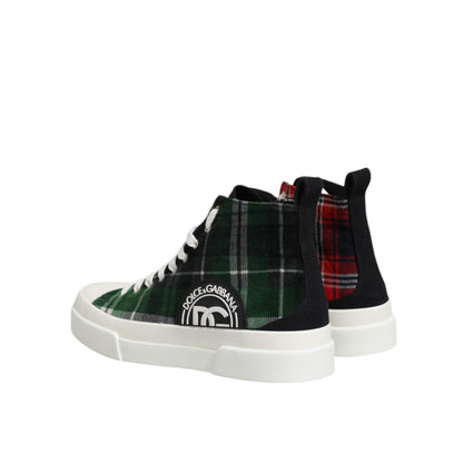 Dolce & Gabbana Multicolor Cotton High Top Men Sneakers Shoes