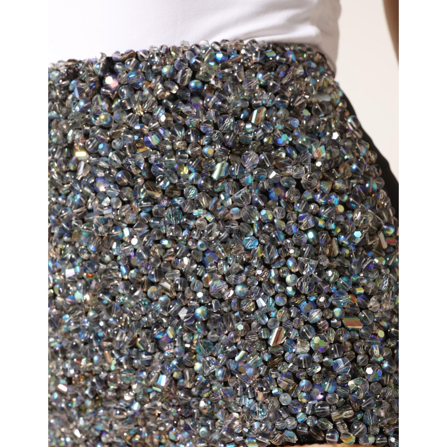 Dolce & Gabbana Multicolor Embellished High Waist Hot Pants Shorts