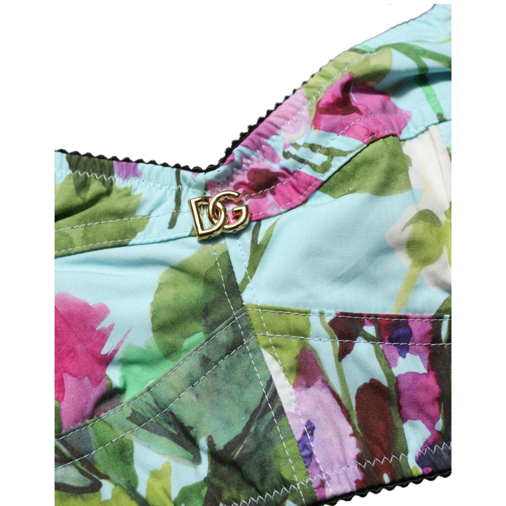 Dolce & Gabbana Multicolor Floral Cropped Bustier Tank Top