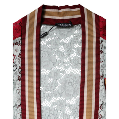 Dolce & Gabbana Multicolor Floral Lace Cardigan Sweater