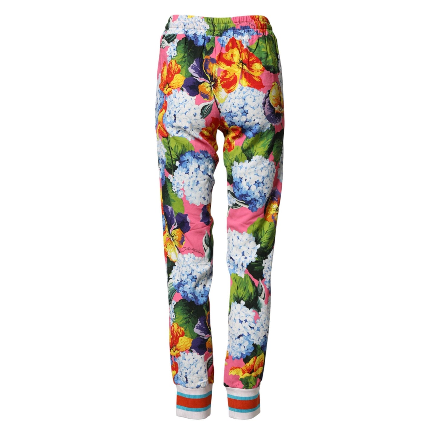 Dolce & Gabbana Multicolor Floral Mid Waist Jogger Pants
