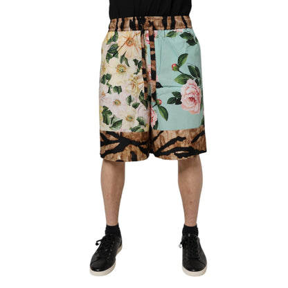 Dolce & Gabbana Multicolor Floral Print Men Bermuda Shorts