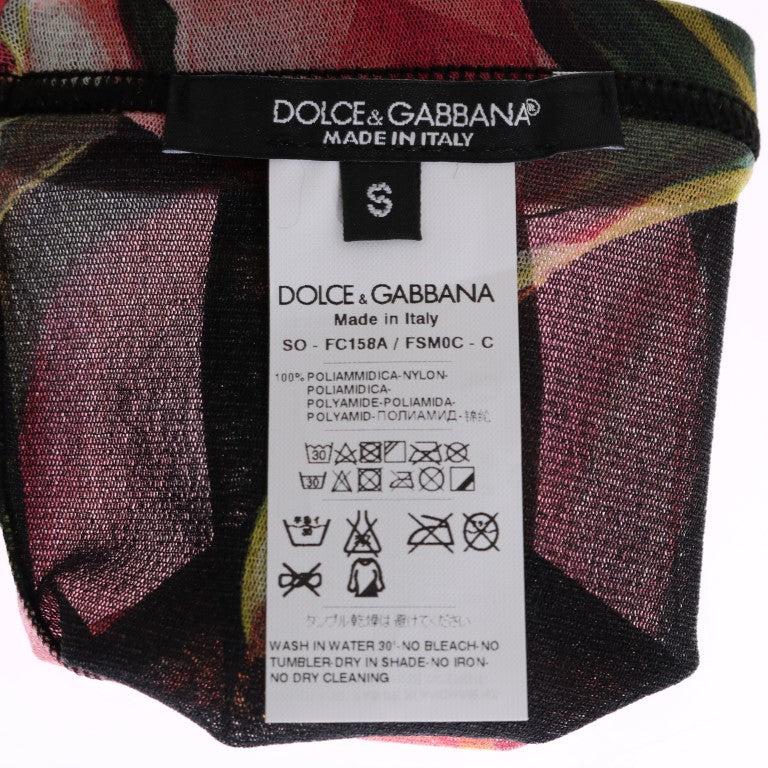 Dolce & Gabbana Multicolor Floral Tulip Nylon Socks