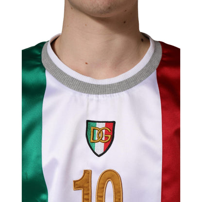 Dolce & Gabbana Multicolor Italia DG Logo Satin Tank T-shirt