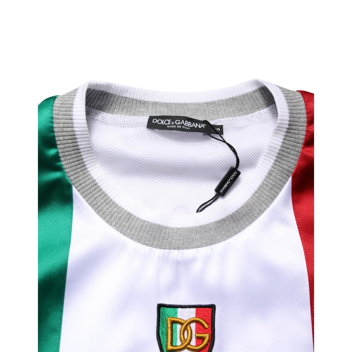 Dolce & Gabbana Multicolor Italia DG Logo Satin Tank T-shirt