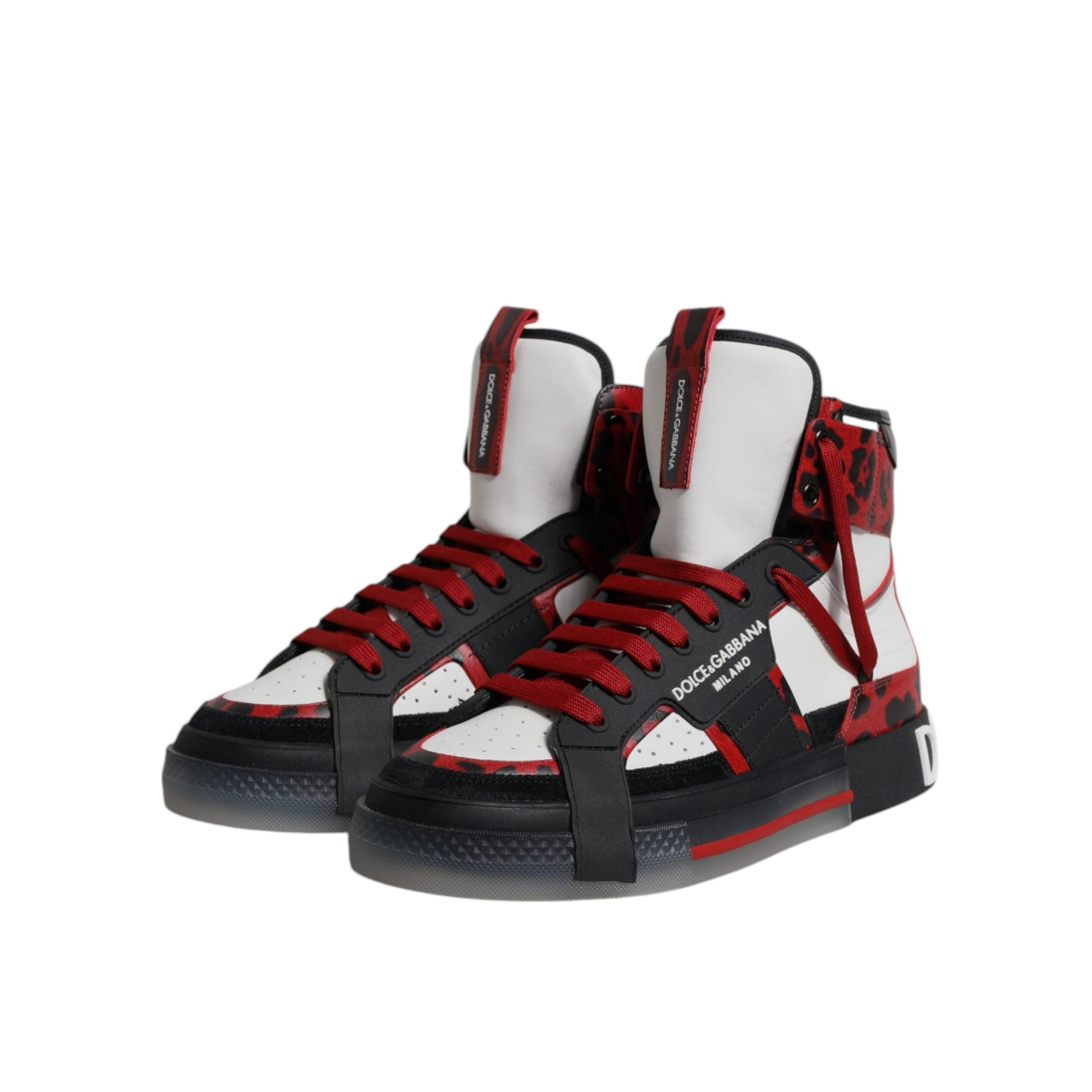 Dolce & Gabbana Multicolor Leather High Top Sneakers Shoes