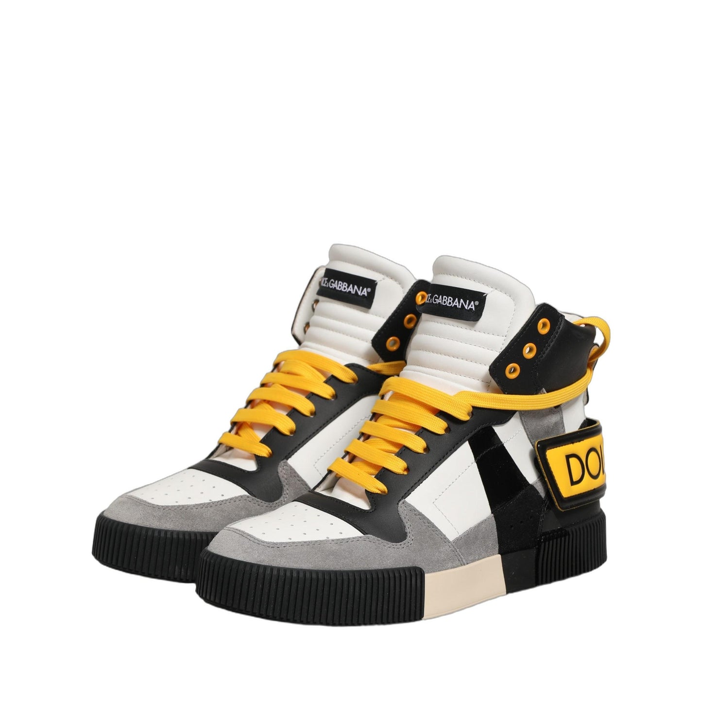 Dolce & Gabbana Multicolor Leather High Top Sneakers Shoes