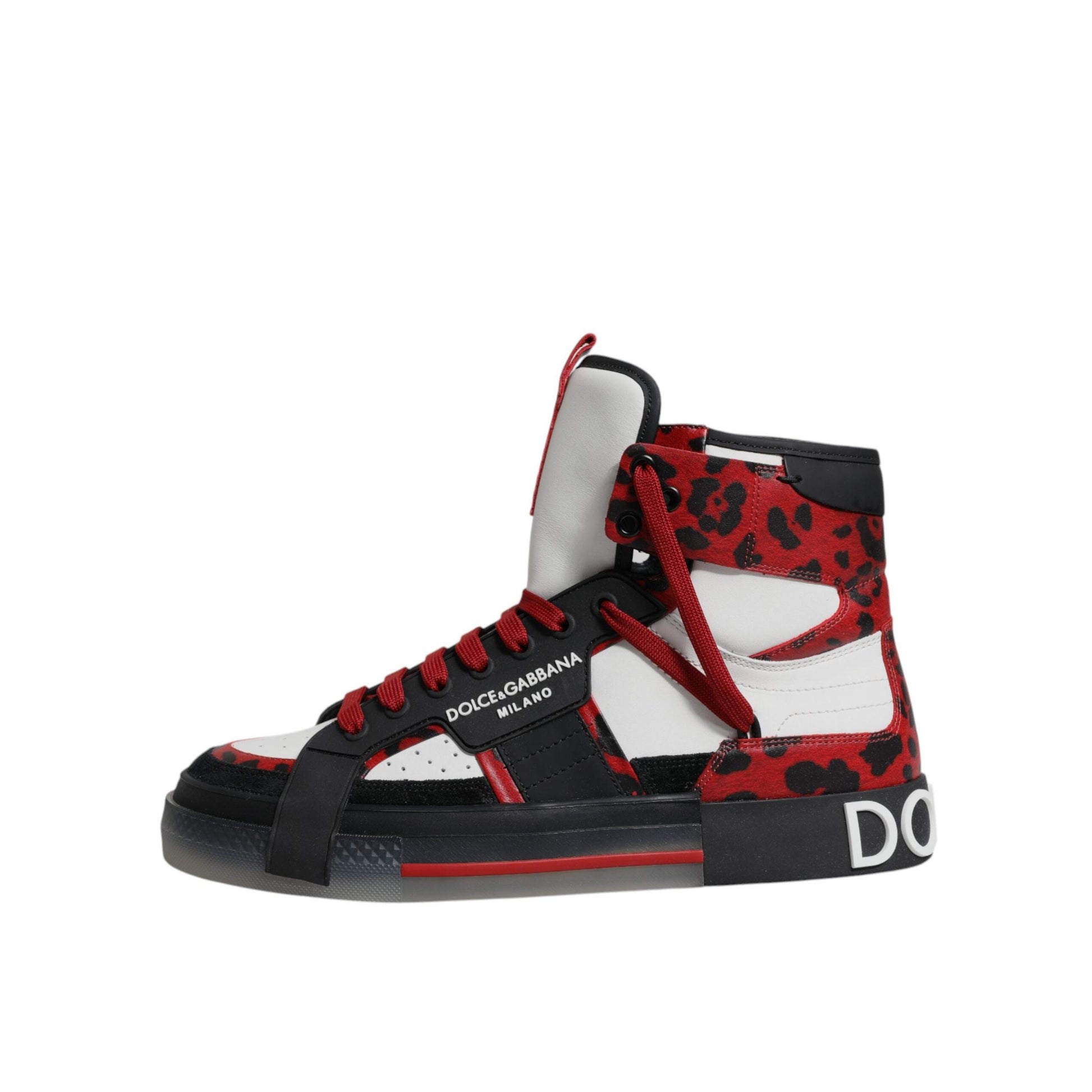 Dolce & Gabbana Multicolor Leather High Top Sneakers Shoes