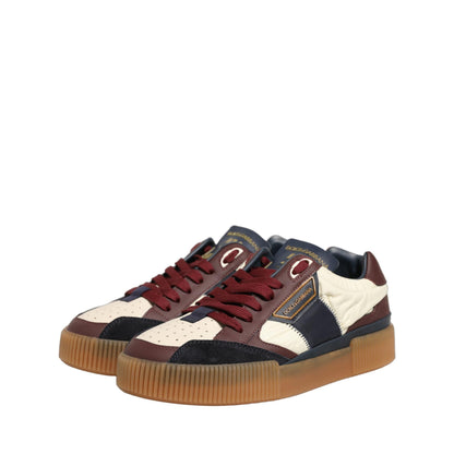 Dolce & Gabbana Multicolor Leather MIAMI Low Top Men Sneakers Shoes