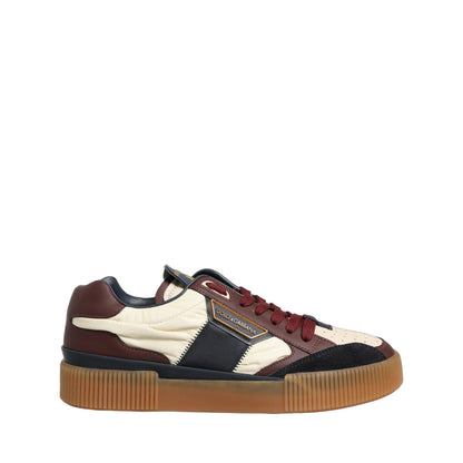 Dolce & Gabbana Multicolor Leather MIAMI Low Top Men Sneakers Shoes