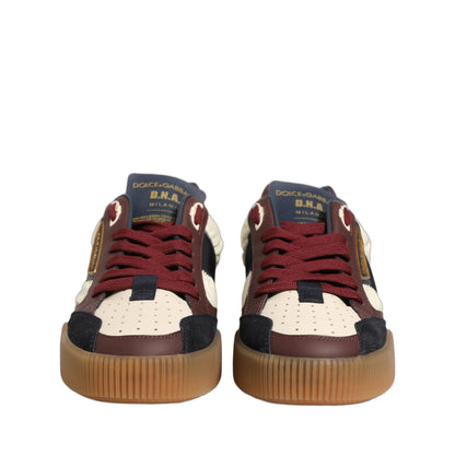 Dolce & Gabbana Multicolor Leather MIAMI Low Top Men Sneakers Shoes