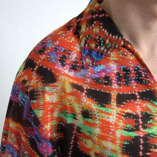 Dolce & Gabbana Multicolor Luminarie Print Men Cotton Shirt