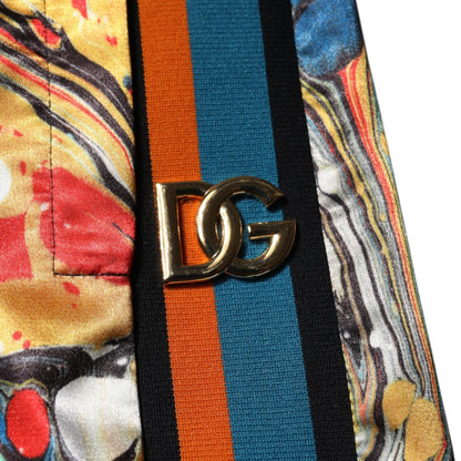 Dolce & Gabbana Multicolor Marble Satin Men Tracksuit Pants