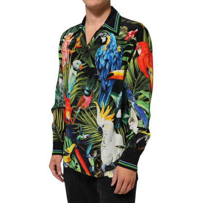 Dolce & Gabbana Multicolor Parrot Print Lounge Casual Shirt