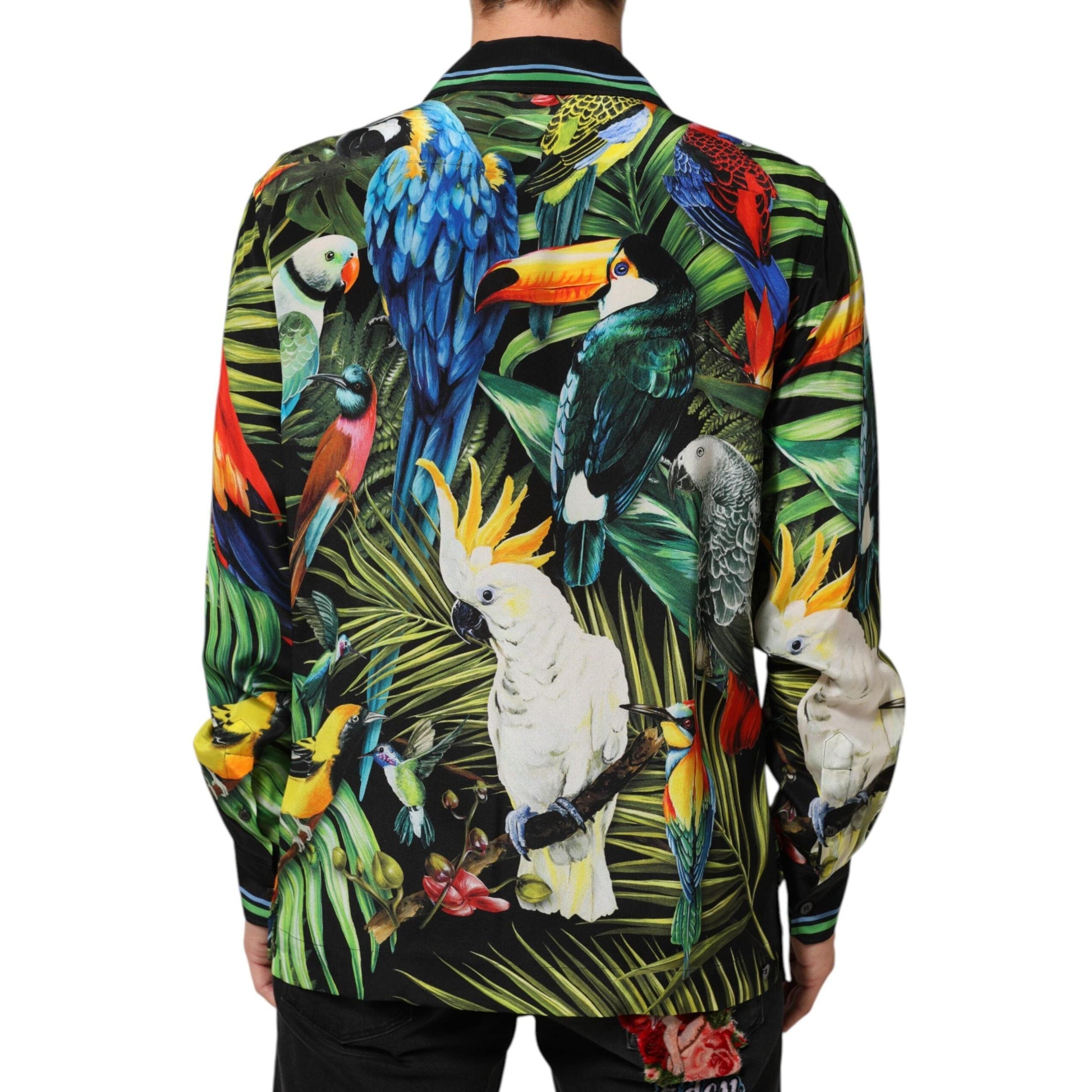 Dolce & Gabbana Multicolor Parrot Print Lounge Casual Shirt