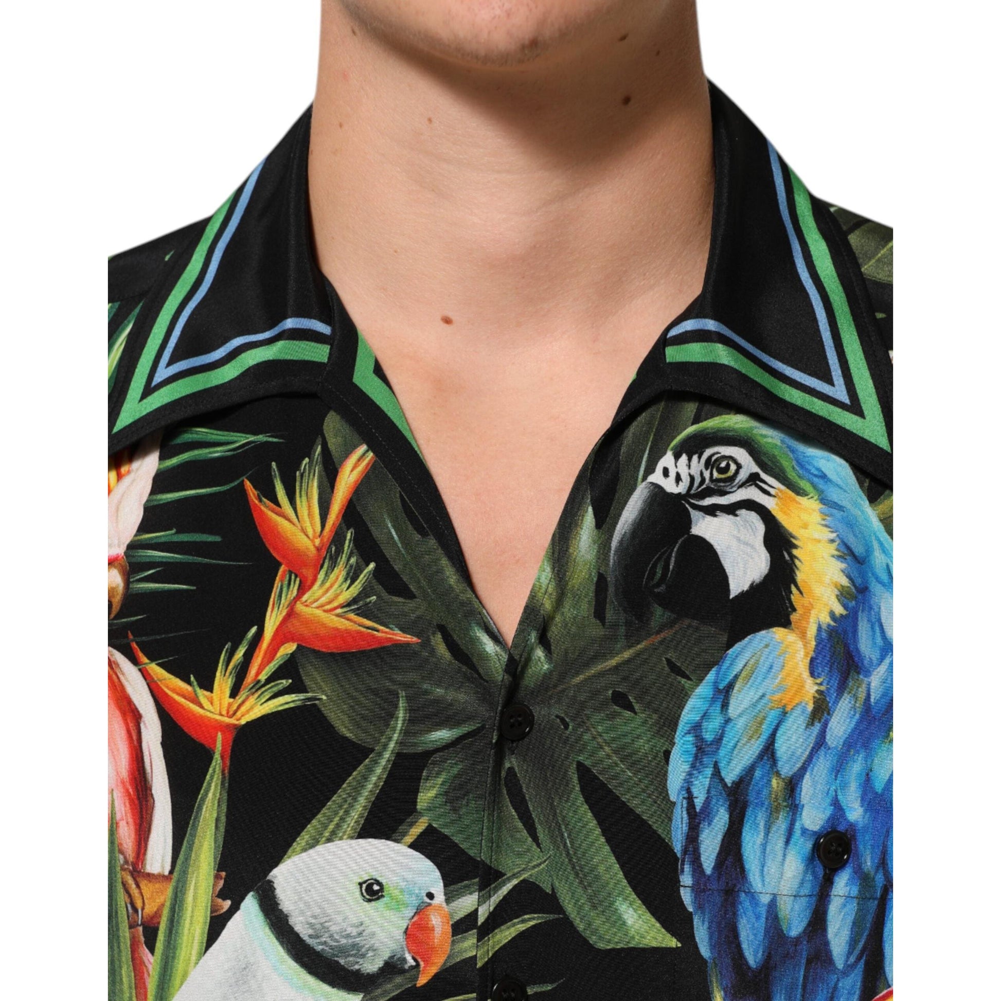 Dolce & Gabbana Multicolor Parrot Print Lounge Casual Shirt