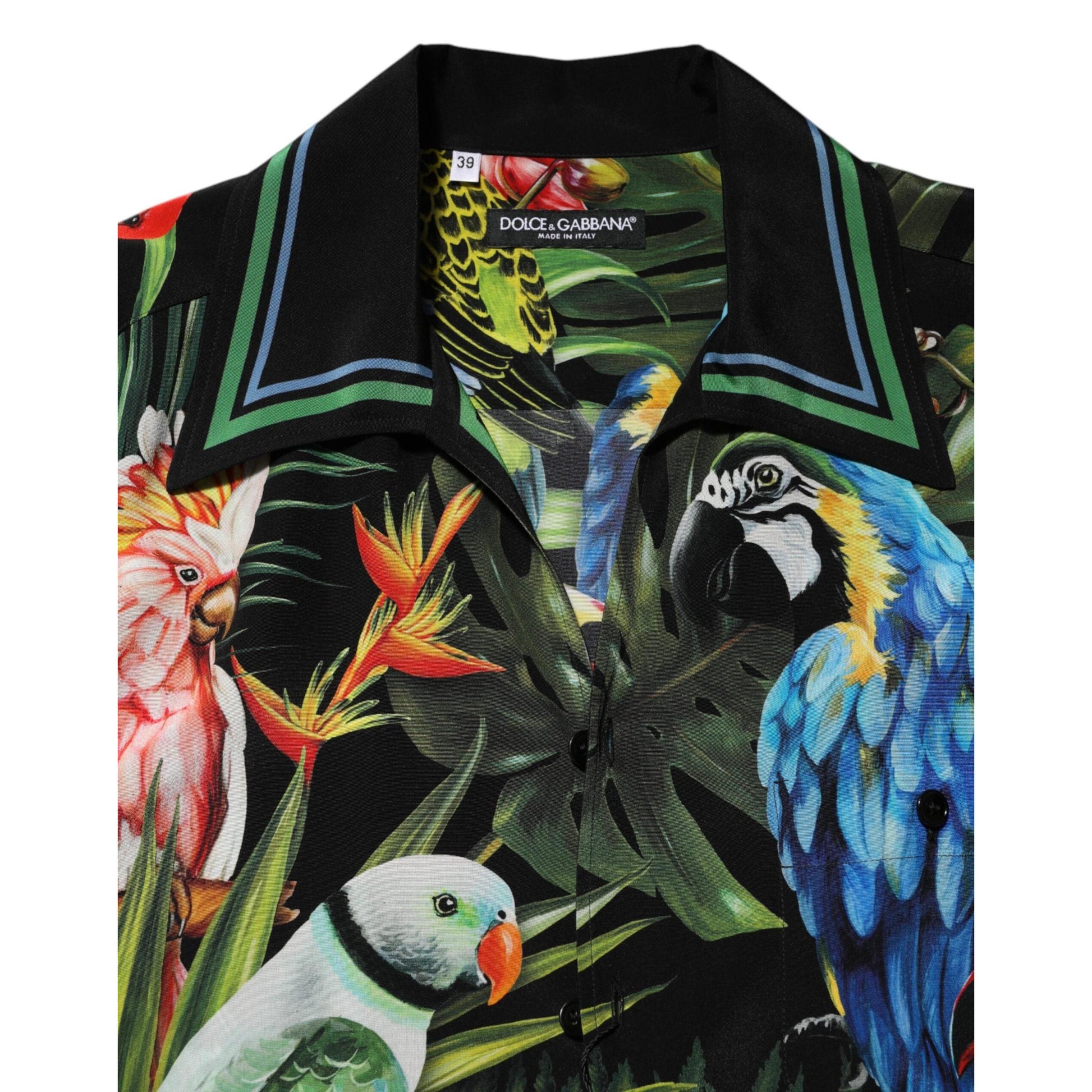 Dolce & Gabbana Multicolor Parrot Print Lounge Casual Shirt
