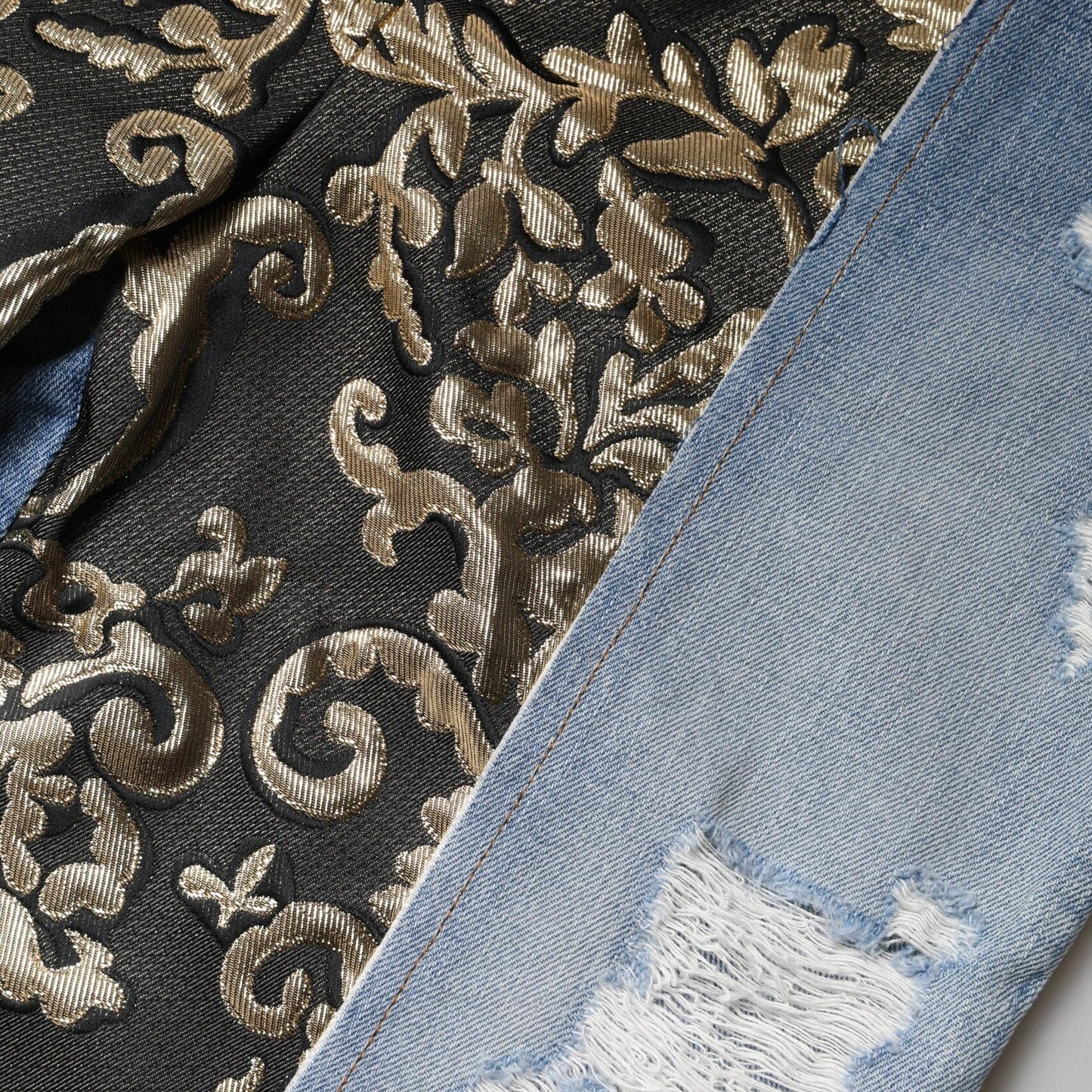 Dolce & Gabbana Multicolor Patchwork High Waist Denim Jeans