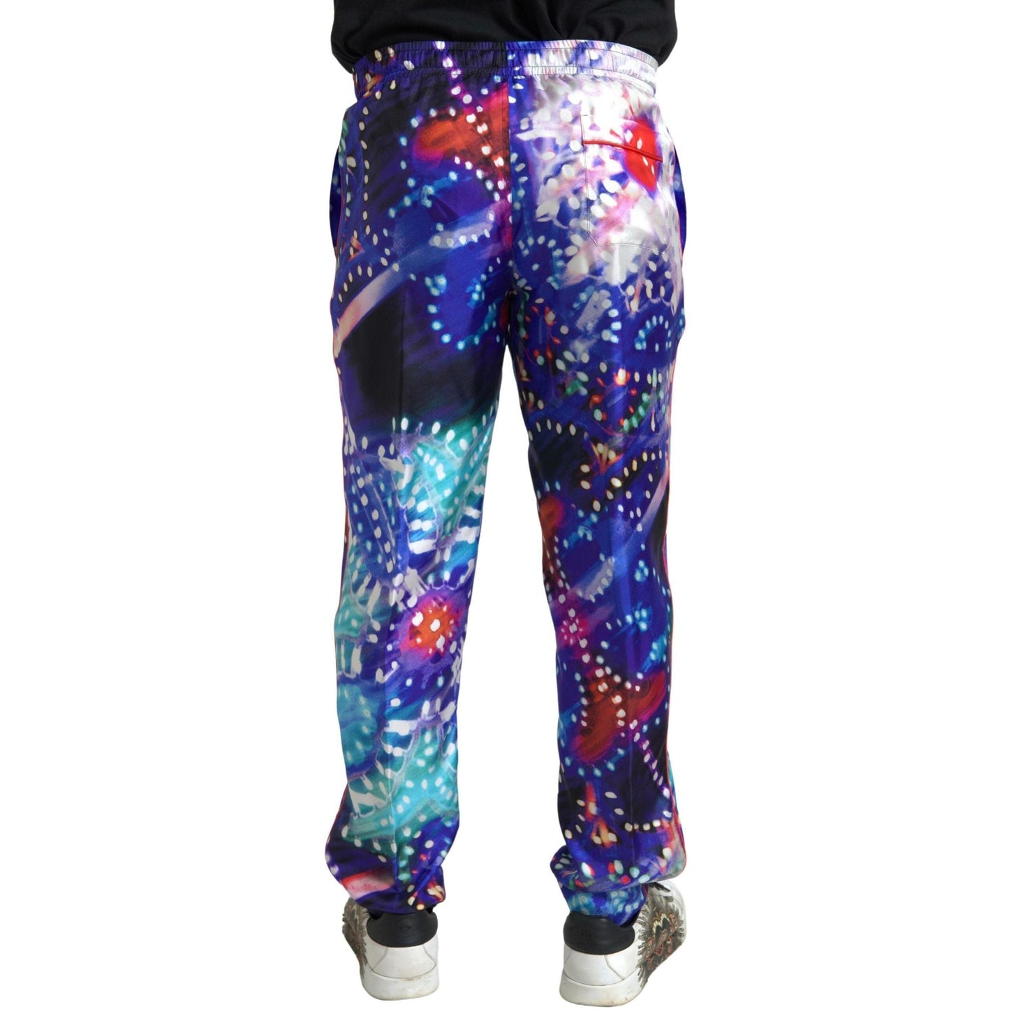 Dolce & Gabbana Multicolor Printed Silk Men Trouser Pants