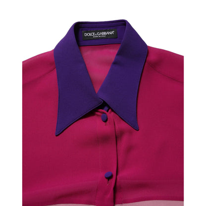Dolce & Gabbana Multicolor Silk Patchwork Shirt Blouse Top