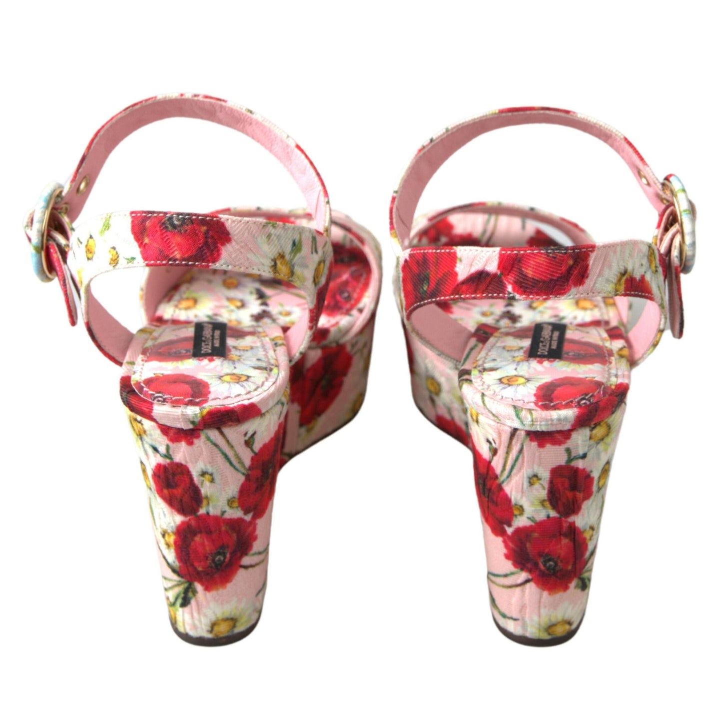 Dolce & Gabbana Multicolor floral print Wedges Floral Ankle Strap Sandals