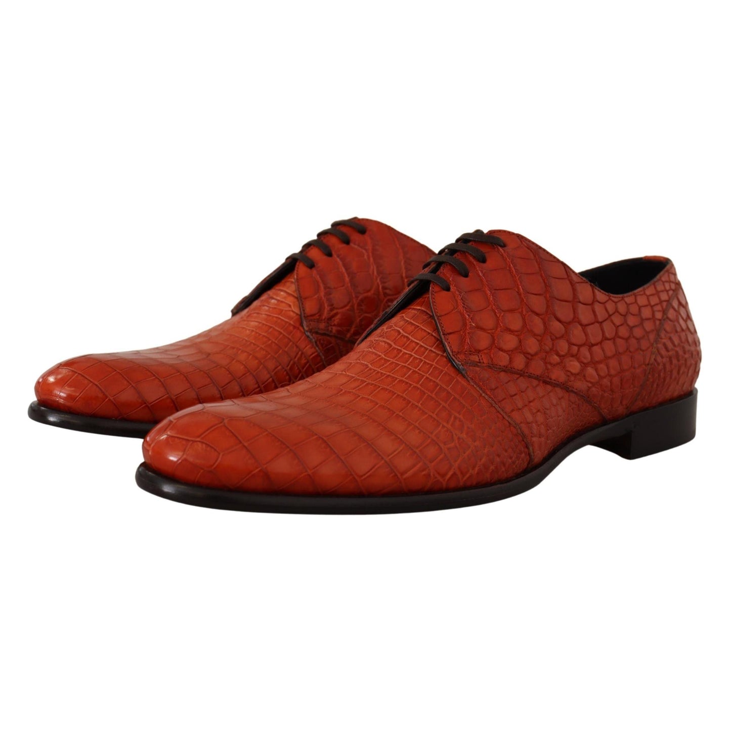 Dolce & Gabbana Orange Exotic Leather Dress Derby Shoes