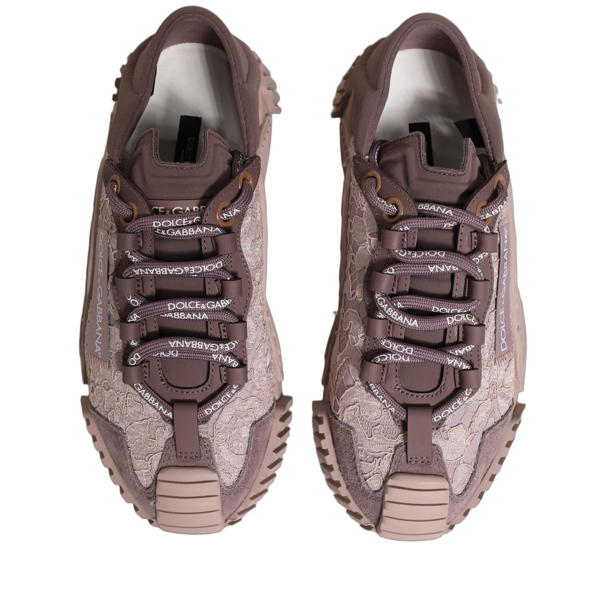Dolce & Gabbana Pink Lace NS1 Low Top Sneaker Sports Shoes