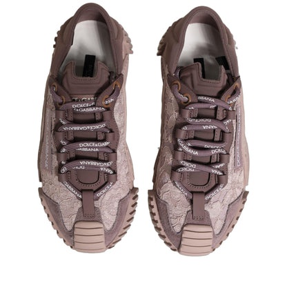 Dolce & Gabbana Pink Lace NS1 Low Top Sneaker Sports Shoes