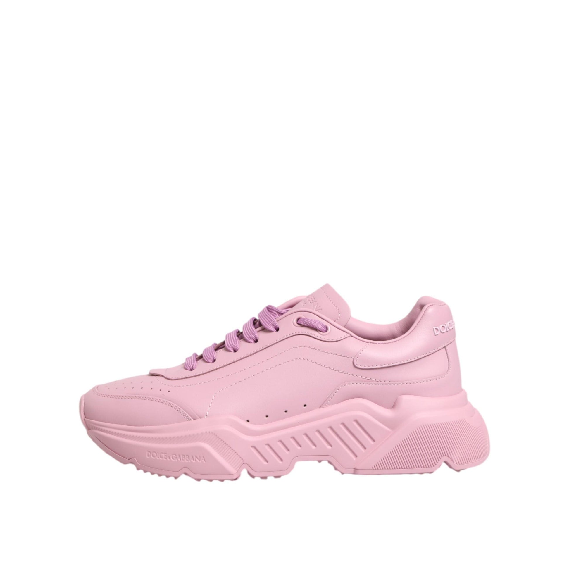 Dolce & Gabbana Pink Leather Daymaster Low Top Sneakers Shoes