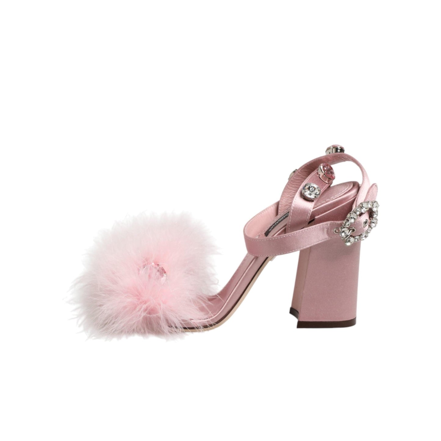 Dolce & Gabbana Pink Sequined Ankle Strap Sandals Shoes